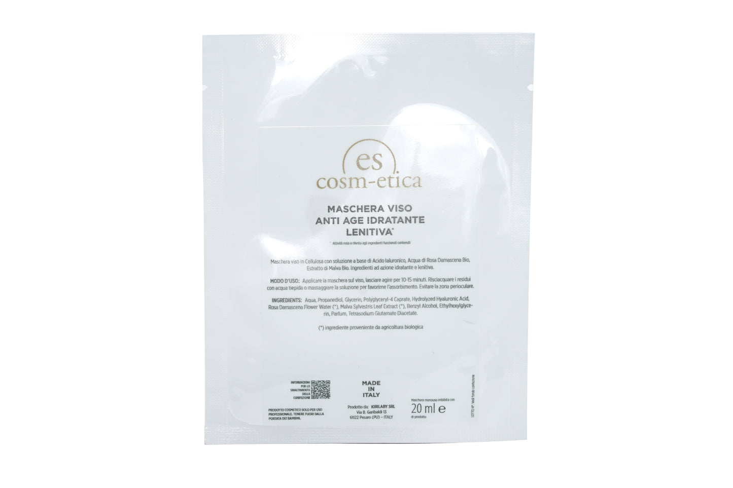 Maschera Viso Anti Age Idratante Lenitiva