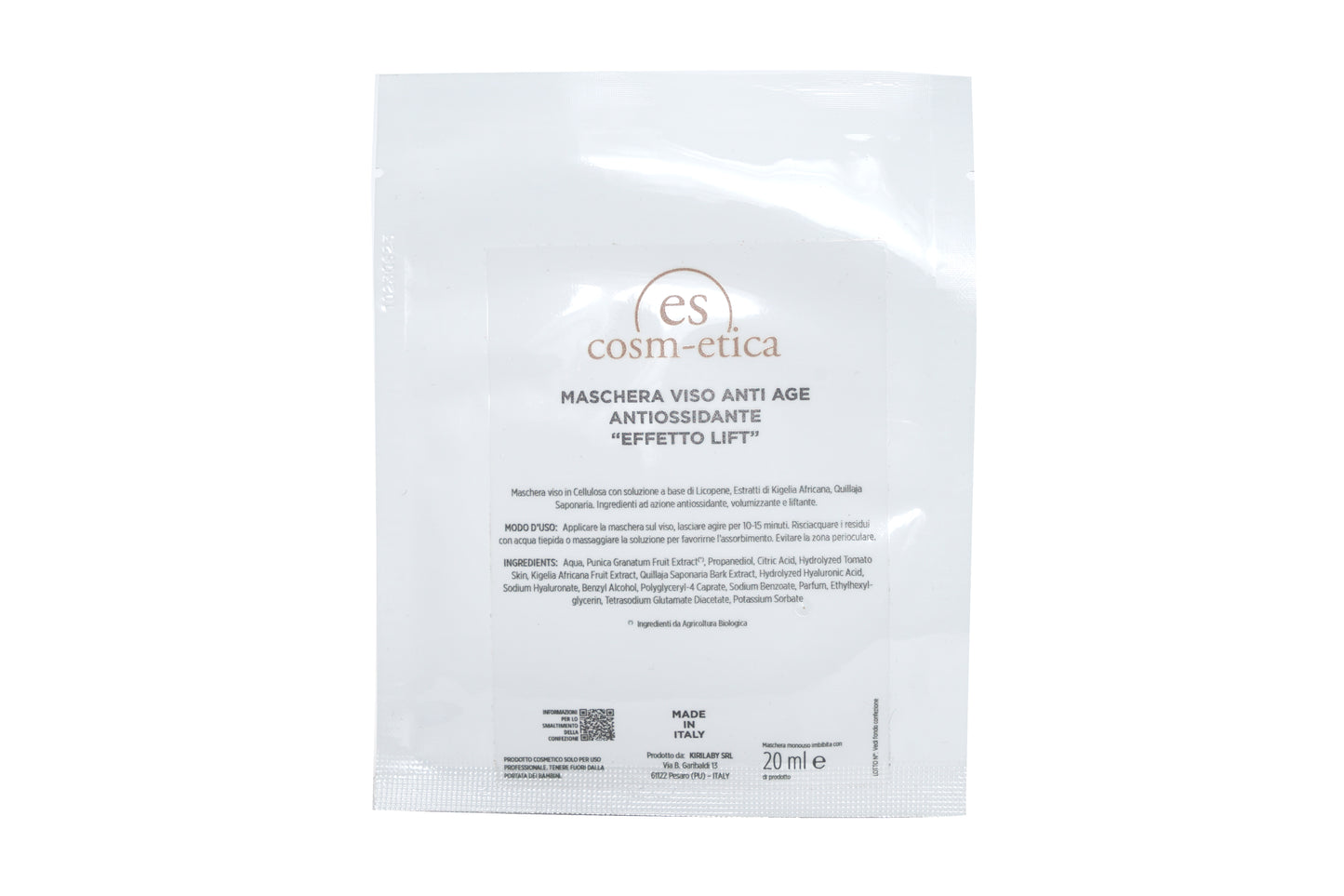 (A) Maschera Viso Anti Age Antiossidante "Effetto Lift"